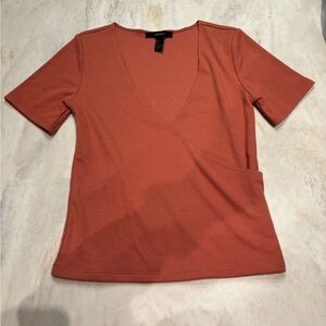 Size Small Burnt Orange Forever 21 Front Crossover T-Shirt.